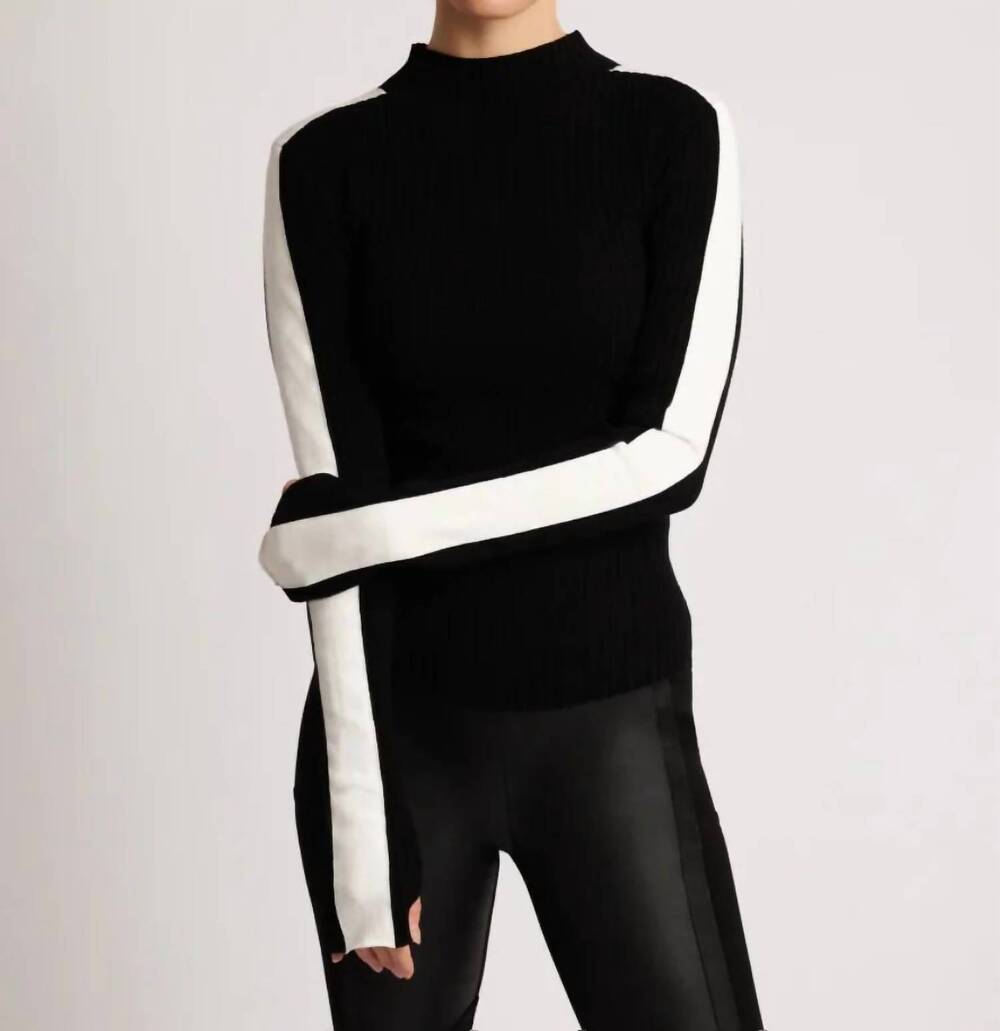 NEW BLANC NOIR blair mock neck sweater in black